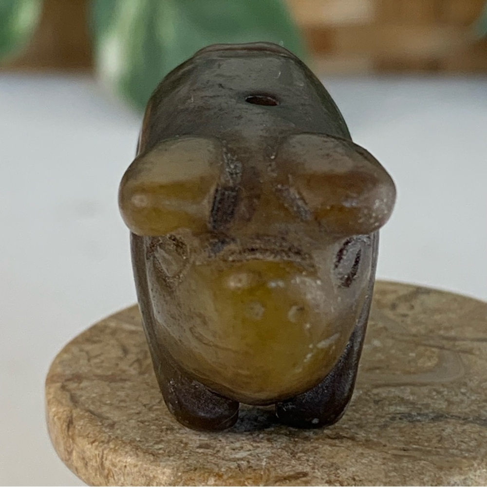 Vintage Chinese Zodiac Jade Pig Necklace Bead Hand Carved Animal Pendant 1.9" - Picture 4 of 14